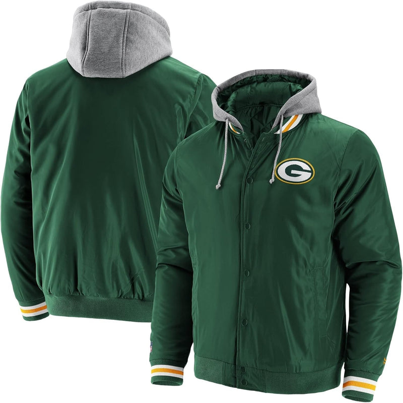 Fanatics Green Bay Packers NFL Sateen Hooded College Jacke - S S Celtic Green, S Celtic Green