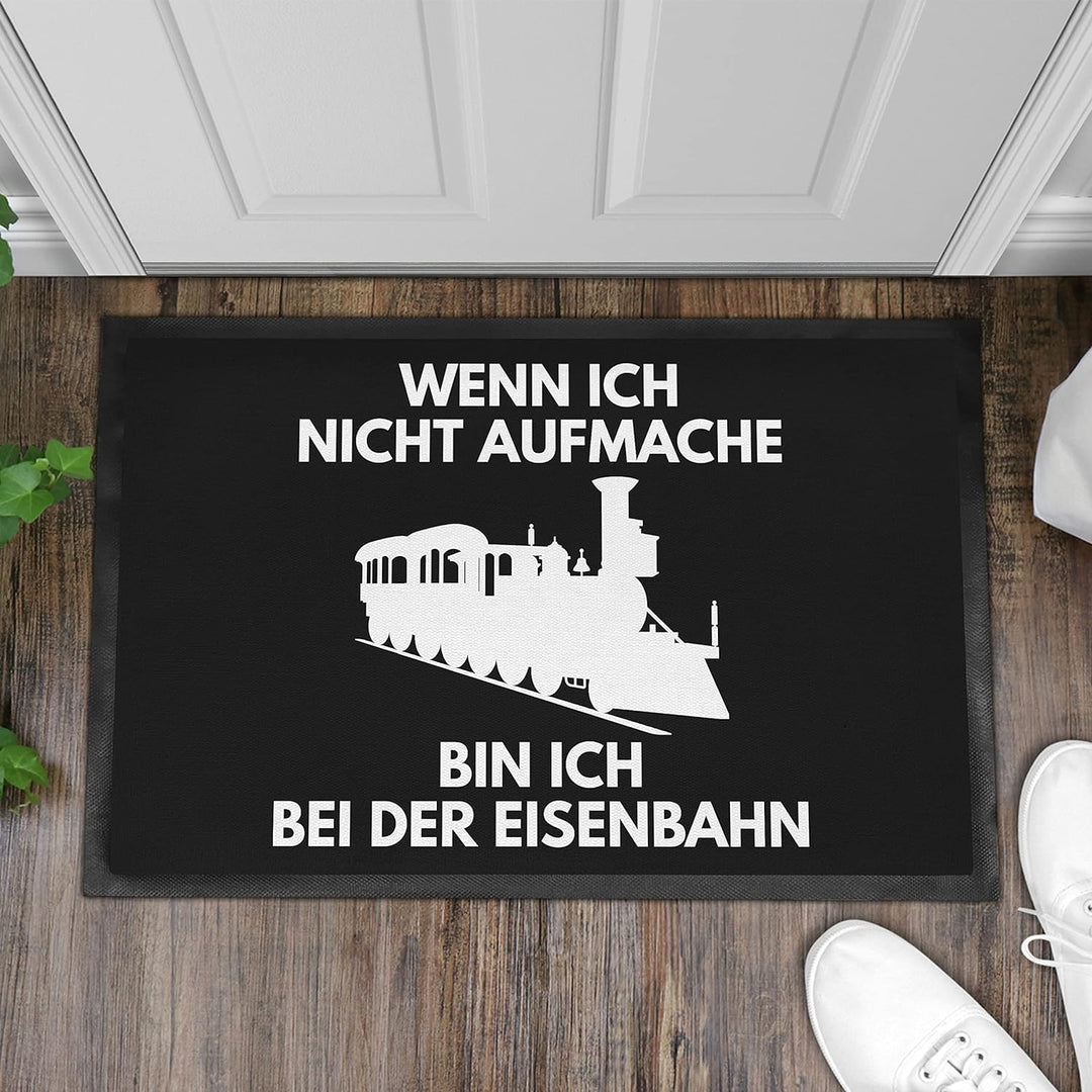 Trendation - Modelleisenbahn Fussmatte Geschenk Eisenbahner Lustiger Spruch Männer Fussmatte 60x40 c