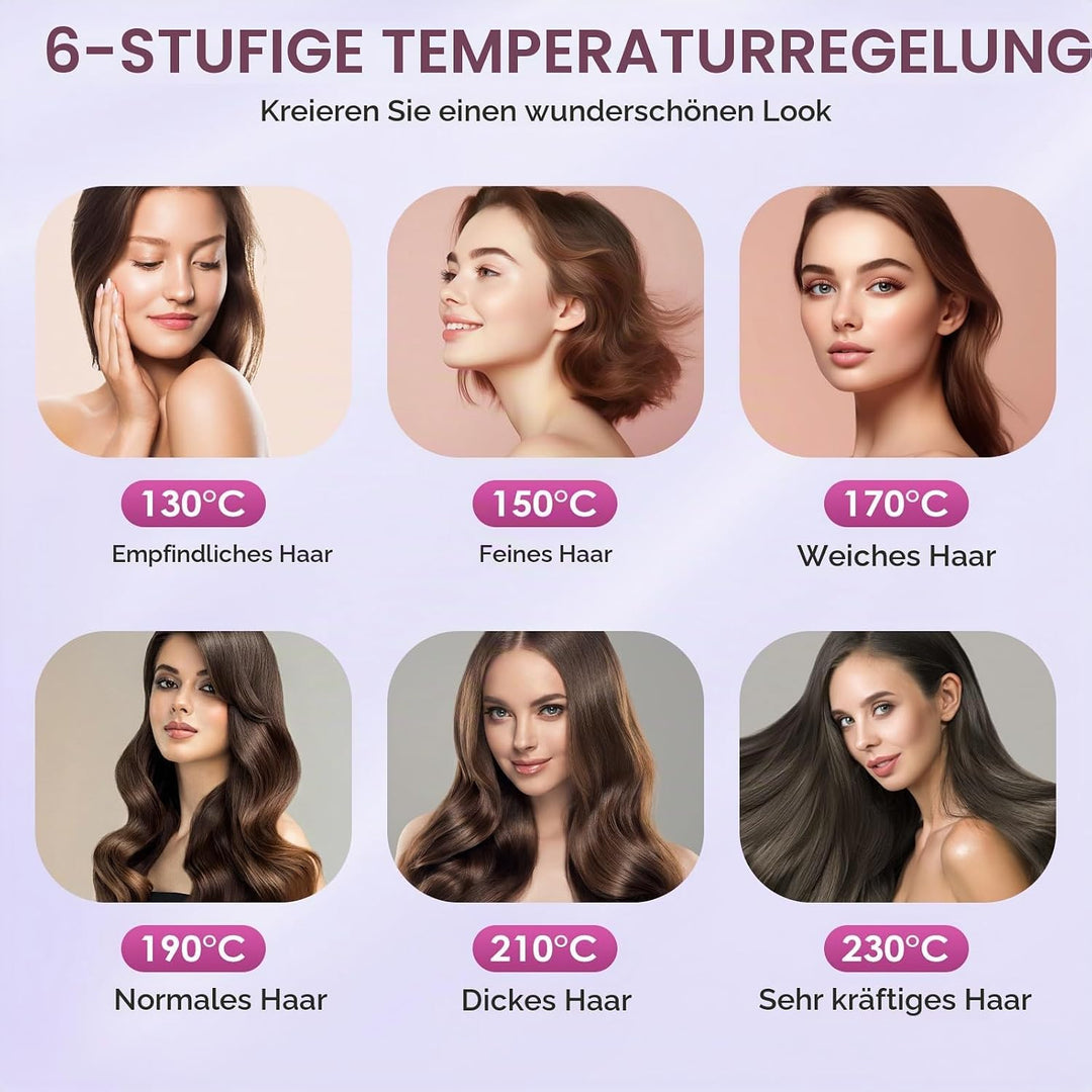 Lockenstab Automatisch Professioneller, Curling Iron, Rotierender Anti-Verbrühungs-Keramik-Lockensta