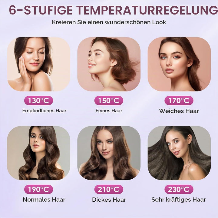 Lockenstab Automatisch Professioneller, Curling Iron, Rotierender Anti-Verbrühungs-Keramik-Lockensta