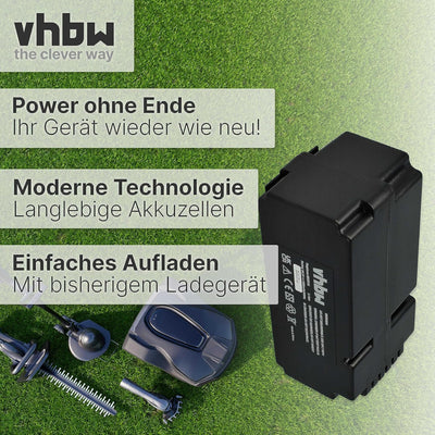 vhbw Akku kompatibel mit Garden Feelings R800Easy Rasenmäher Rasenroboter (1500mAh, 25,2V, Li-Ion)