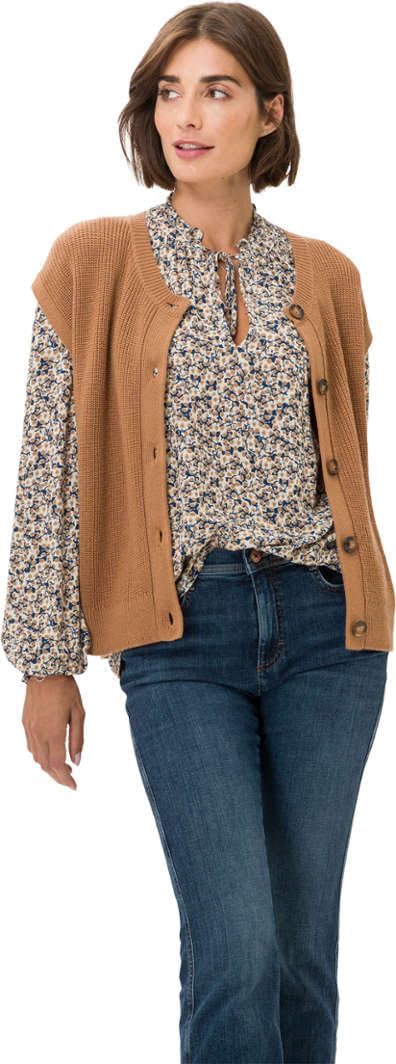 BRAX Damen Style Eve Wollmix Lässiger Optik Strickjacke 42 Vikunja, 42 Vikunja