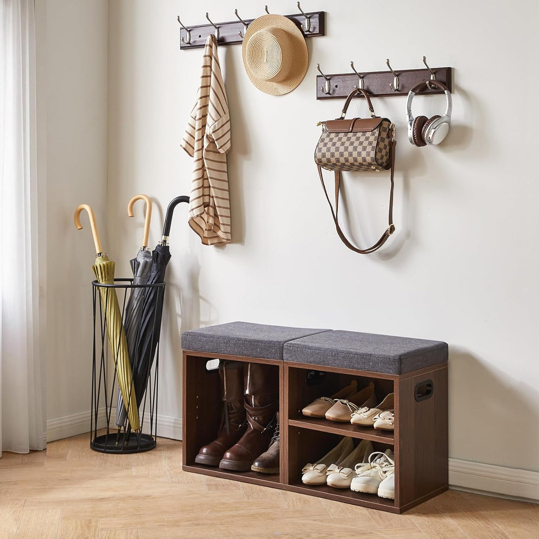 YMYNY Schuhbank mit Sitzfläche, Schuhschrank mit sitzbank, Schuhregal Klein mit Sitzbank, Sitzbank m