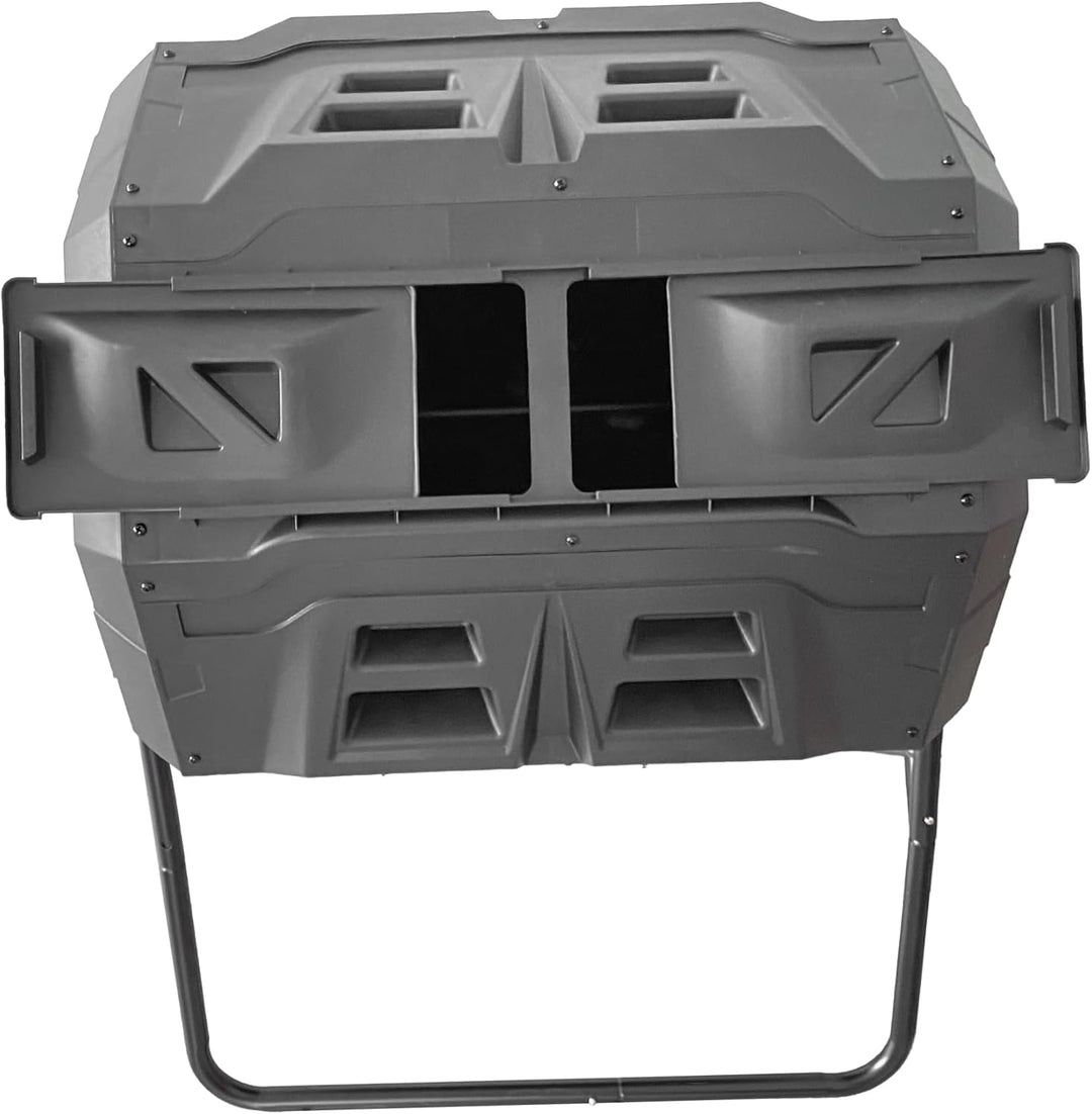GARDINGER Trommelkomposter TK-160 wetterfester Kunststoff Stahlgestell 360° drehbar 160 l Fassungsve