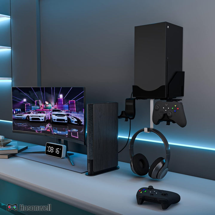 Hosanwell Xbox Series X Wandhalterungs, Halterungs Wand für Xbox Series X Konsole und Controller und