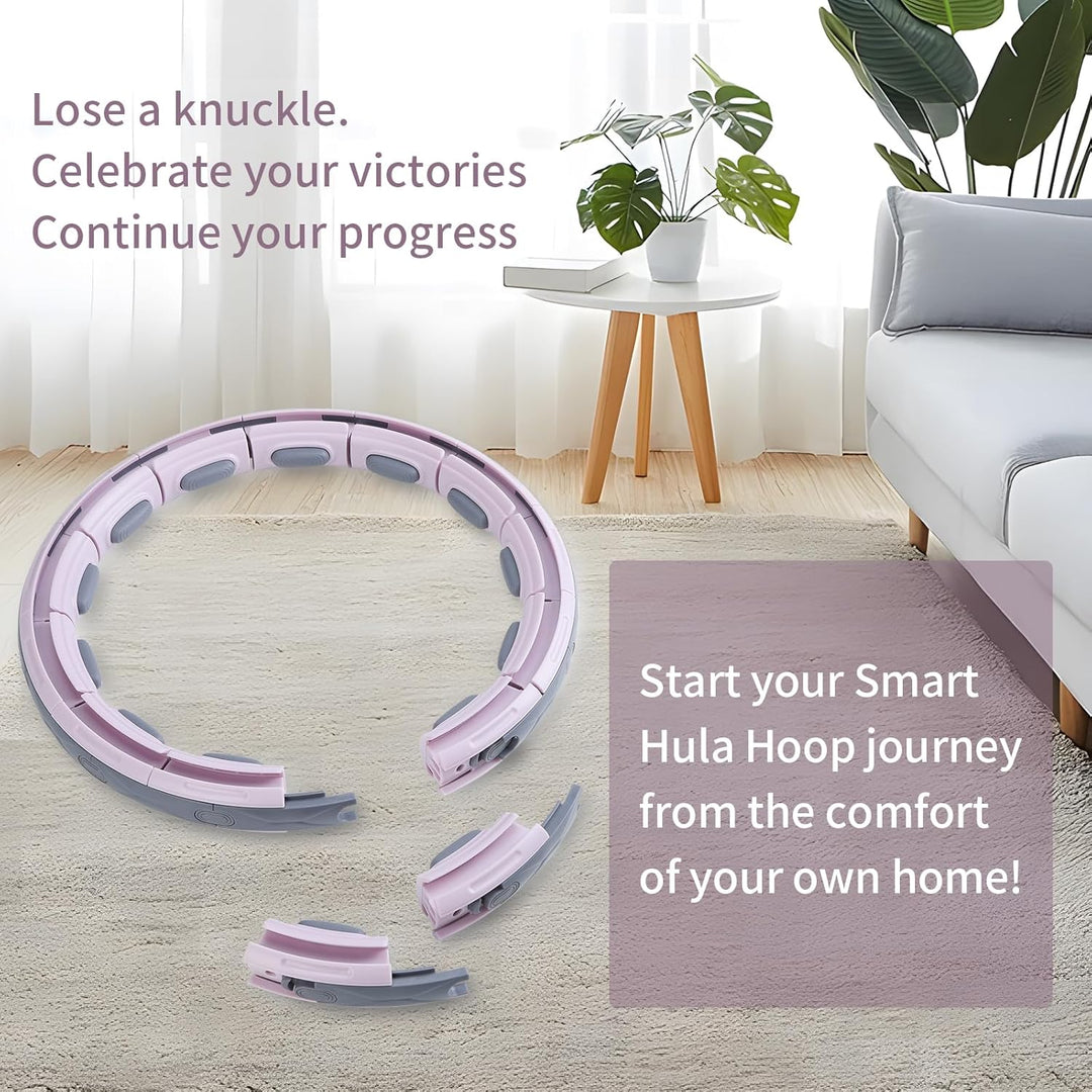 Smart Hula Hoop, Leise Fitness Reifen Erwachsene, hullahub mit Gewicht Ball, 16 Knoten Fit Hoop Reif