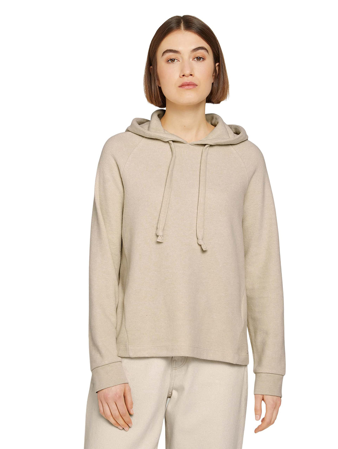 TOM TAILOR Denim Damen Basic Hoodie S 10336 - Light Cashew Beige, S 10336 - Light Cashew Beige
