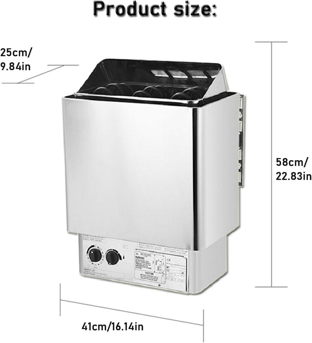 otmechl Elektrischer Saunaofen, 3 kW, 220 V tragbare Saunaheizung für drinnen & draussen, integriert