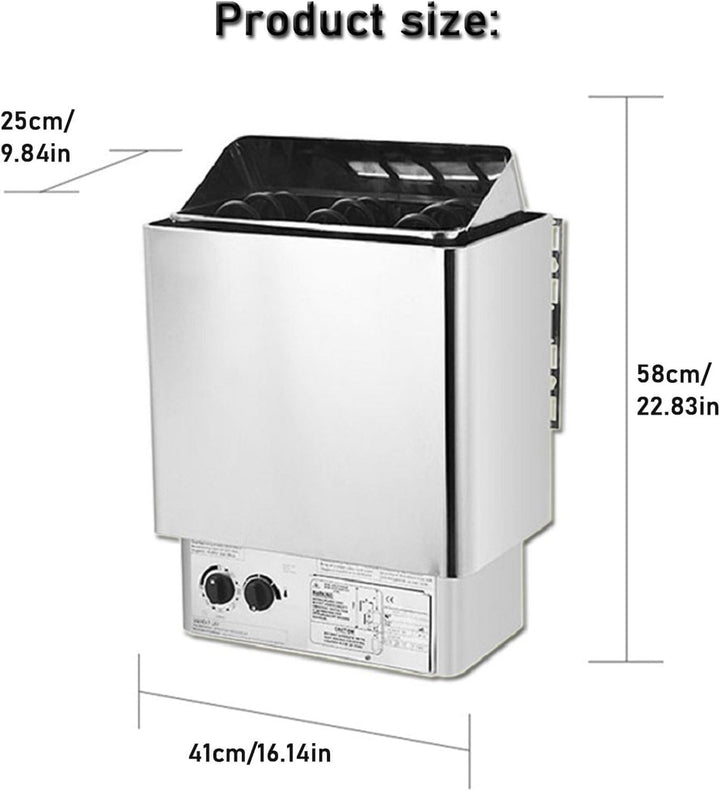 otmechl Elektrischer Saunaofen, 3 kW, 220 V tragbare Saunaheizung für drinnen & draussen, integriert