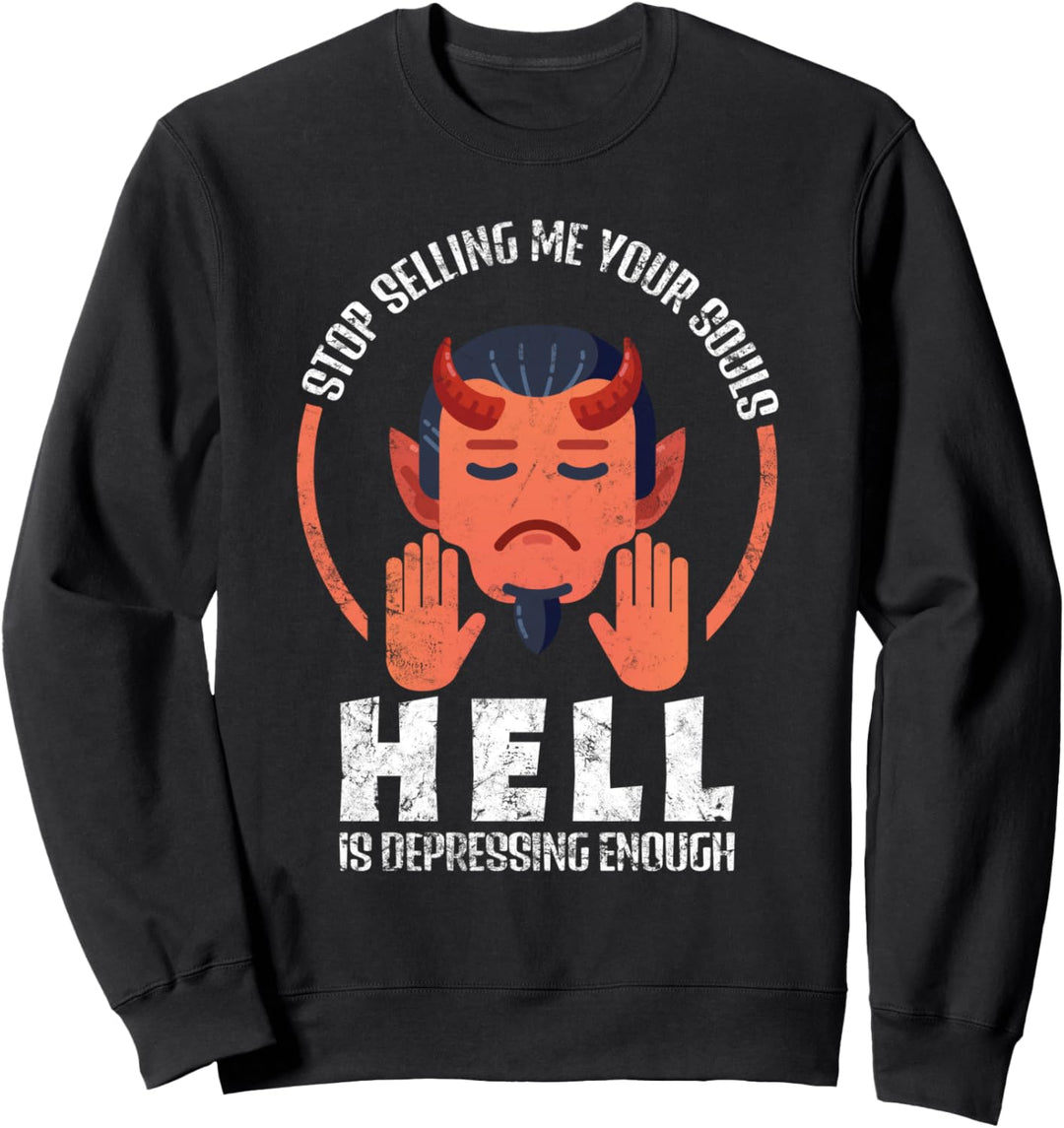 Lustige Satanic Halloween Teufel Meme mit Luzifer Sweatshirt