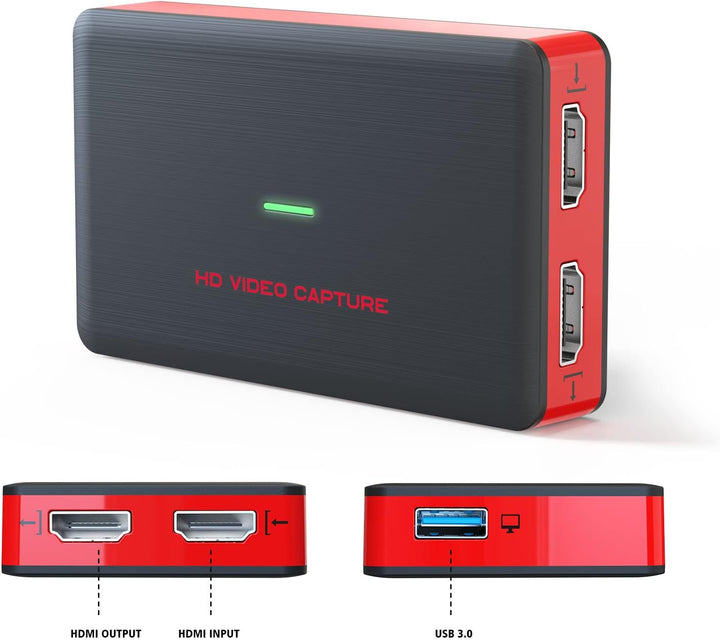 USB 3.0 HD Video Capture Card Full HD 1080P 60FPS Live Streaming Video Recorder Converter Box for Wi