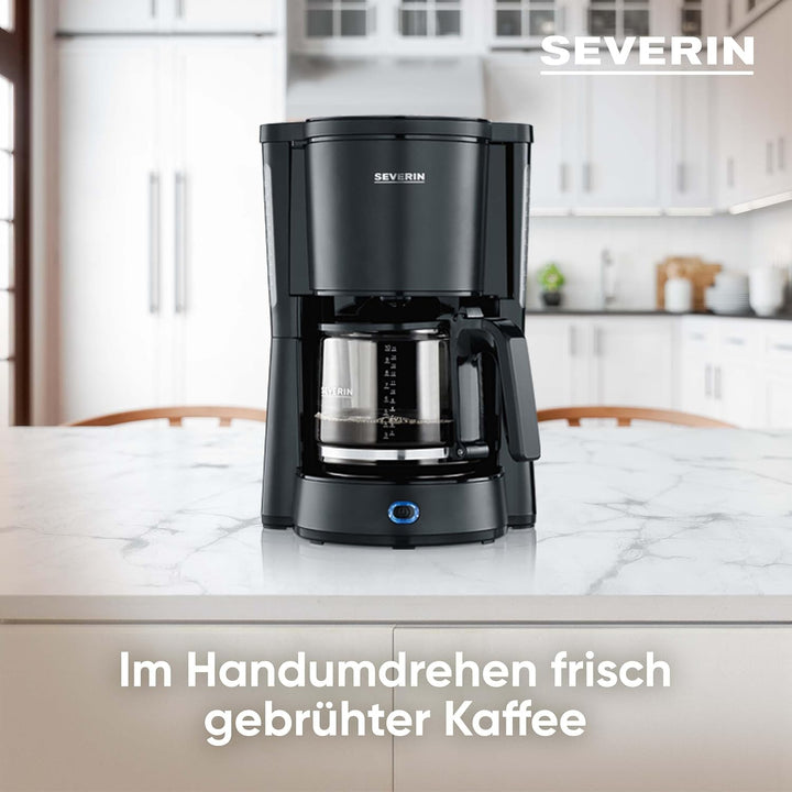SEVERIN KA 9554 Kaffeeautomat Type, 1000, Edelstahl, 1.25 liters, schwarz-matt, KA 9554
