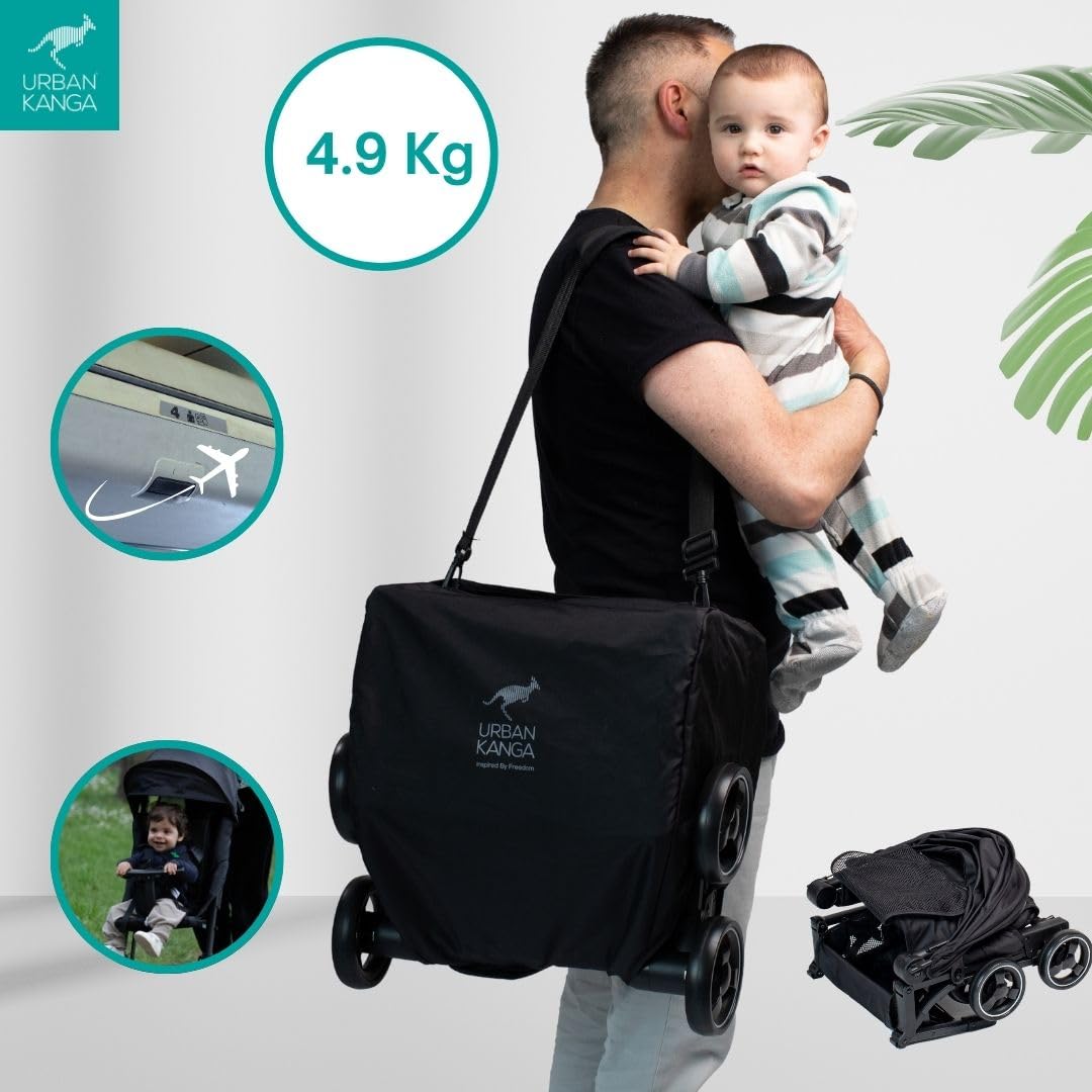 Urban Kanga Bandicoot Reisebuggy Flugzeug Handgepäck bis 25kg Kinderwagen (Hellgrau), Hellgrau