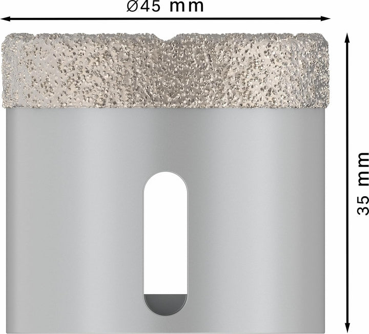 Bosch Professional 1x Diamanttrockenbohrer Best (für Keramik, X-LOCK, Dry Speed, Ø 45 mm, Arbeitslän