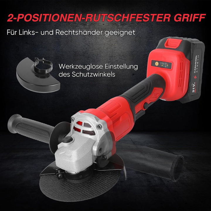 Akku Winkelschleifer 125 mm fur Maa-kita, 21V Akku Flex mit 2× 3.0Ah Akkus & Ladegerät, Bürstenloser