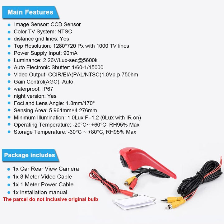 18mm Linse Top Qualität Auto Drittes Dach Original-Bremslicht-Rückfahrkamera, Ersatz für VW Crafter