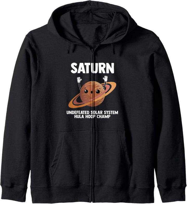 Saturn Unbesiegtes Sonnensystem Hula Hoop Champ Planetarium Kapuzenjacke
