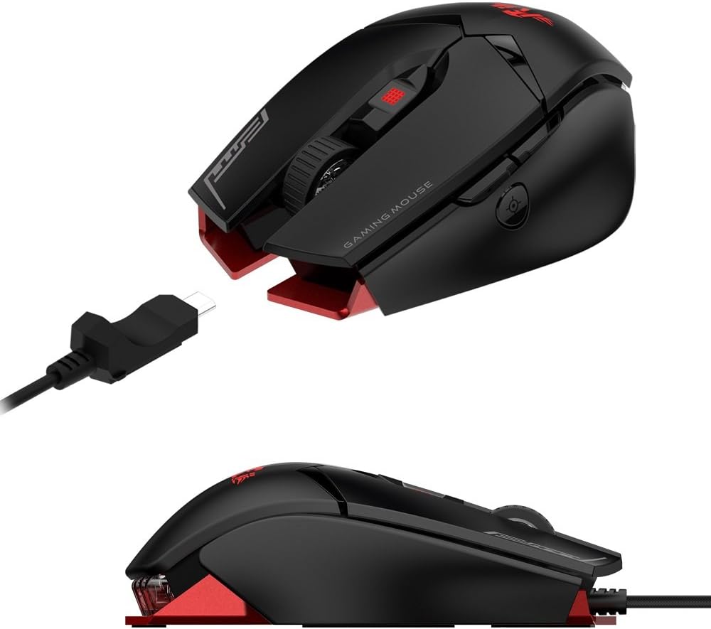 Rii Gaming M01 Laser - Programmierbare Gaming Maus, 12.000 DPI, 16.8 Millionen Farben LED Hintergrun