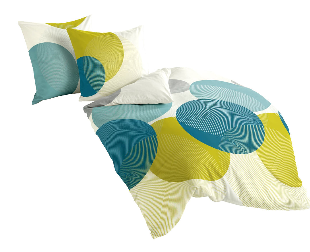 Bierbaum Bettwäsche 6155, Mako-Satin, Designed in Germany, petrol 20, 200x200 + 2x80x80 cm, fürs Dop