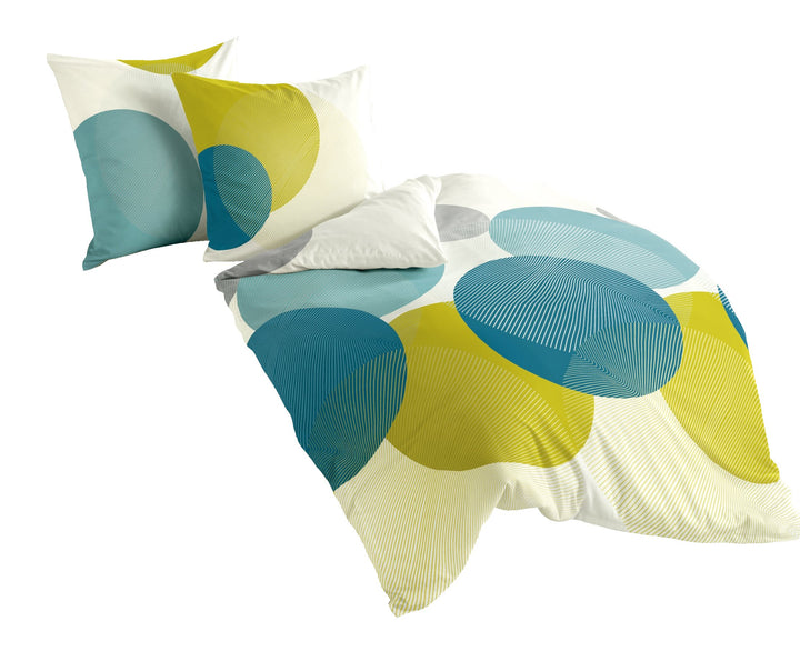 Bierbaum Bettwäsche 6155, Mako-Satin, Designed in Germany, petrol 20, 200x200 + 2x80x80 cm, fürs Dop
