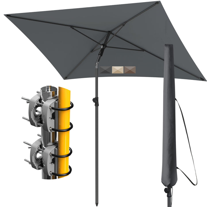 4smile Sonnenschirm Balkon SunnyShade, Sonnnenschutz Balkon SET 4-in-1, UV50+ SunnyEasy Sonnenschirm