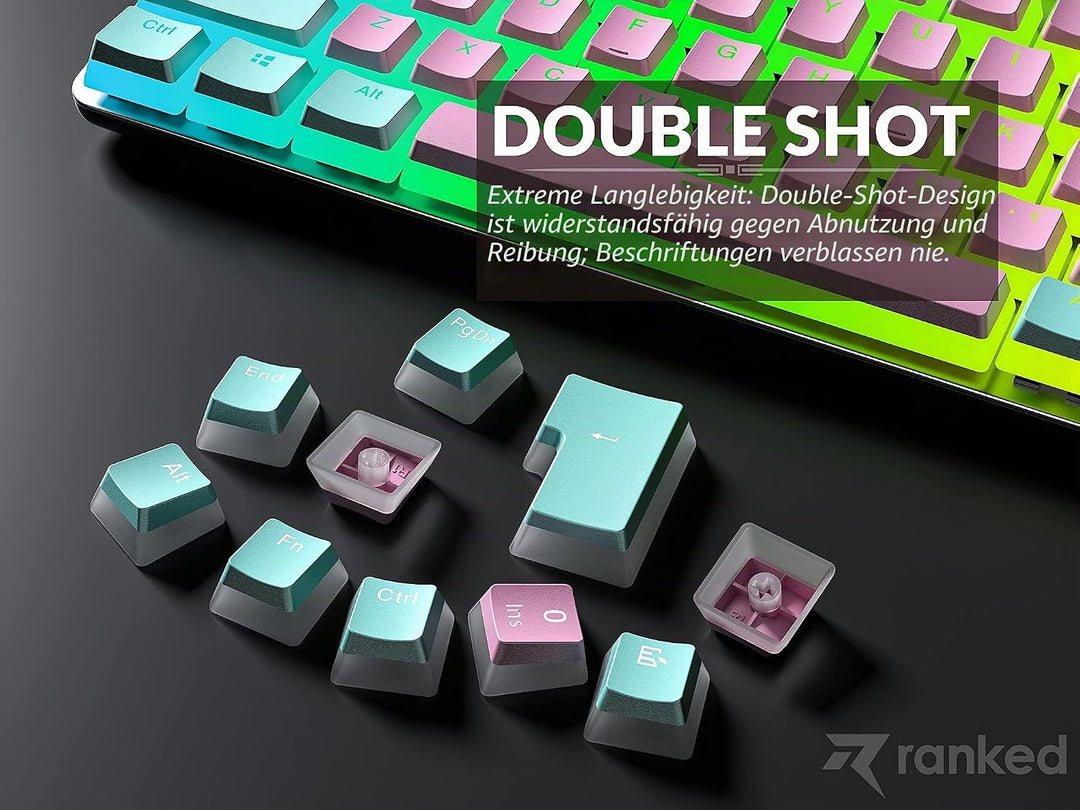 Ranked Pudding v2 PBT-Tastenkappen | 145 Double Shot Transluzent ANSI US- und ISO-Layout | OEM-Profi