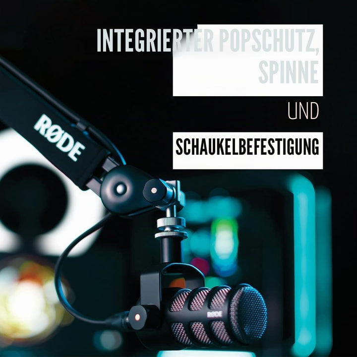 RØDE PodMic Dynamisches Mikrofon mit Rundfunkqualität mit integrierter Schwenkhalterung für Podcasti