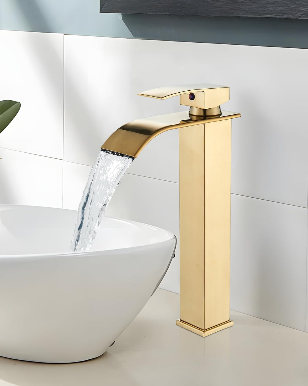 JUNSHENG Badezimmer-Wasserhahn, Einhebel-Badezimmer-Waschbeckenarmatur, Warm- und Kaltwasser-Wasserh