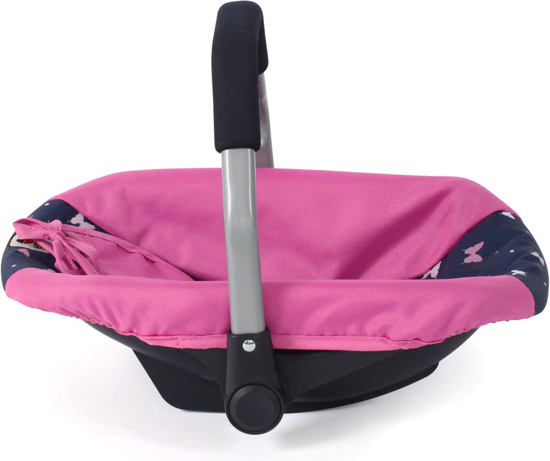 Bayer Chic 2000 - Puppen-Autositz für Baby-Puppen, Puppentrage, Puppenzubehör, Butterfly, Navy-pink,