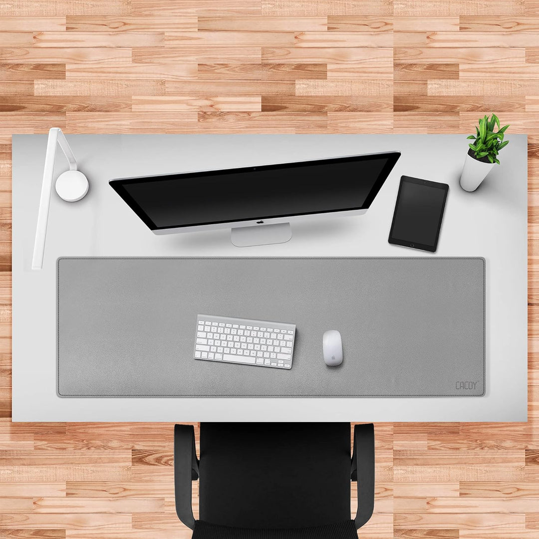 Cacoy PU-Leder Schreibtischunterlage, 120x40cm Gaming Mauspad, Gross Glatte und Wasserdichte Schreib