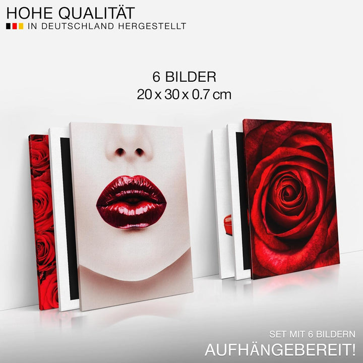 Novart Wandbilder Set - KOMPLETT AUFHÄNGFERTIG - Made in Germany - Moderne Bilder Fashion Wohnzimmer