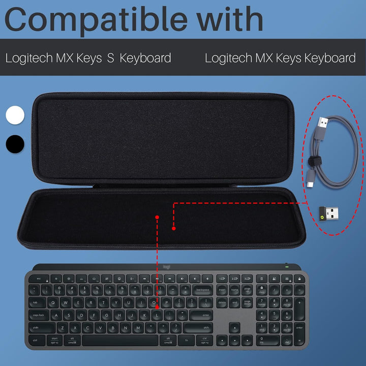 Lebakort Hart Reise Schutz Hülle Etui Tasche für Logitech MX Keys S/MX Keys Illuminated/MX Keys S Pl