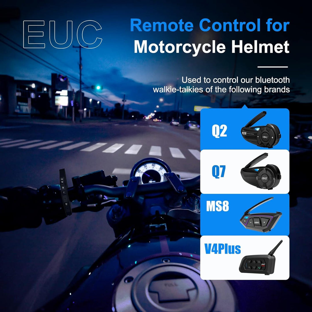 EJEAS EUC Motorcycle interphone Bluetooth Remote Control Handle, Remote Control FM, Telephone answer