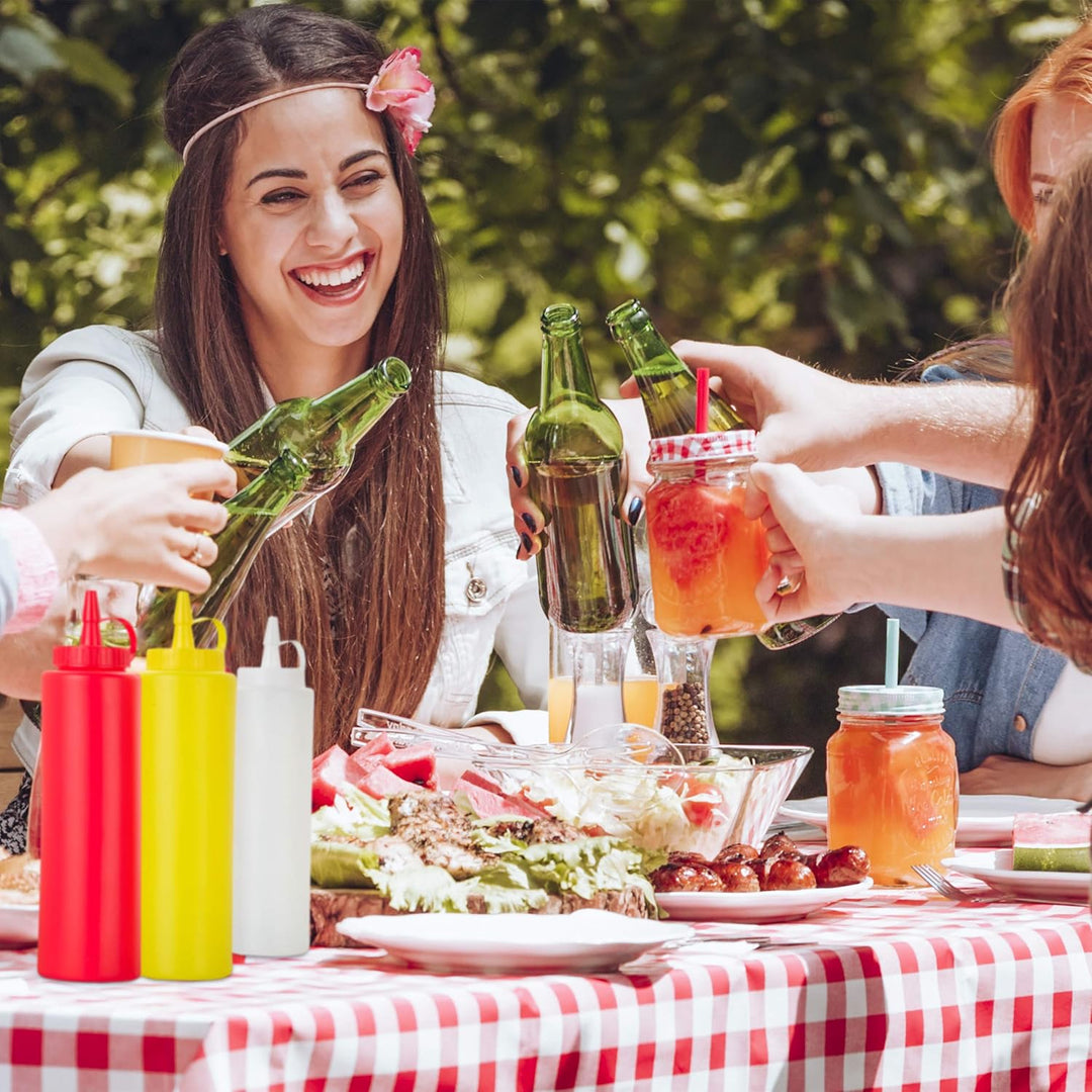 Relaxdays 36 x Squeeze Flasche, für Saucen, zum Quetschen, nachfüllbar, Zuhause & Gastronomie, Dosie