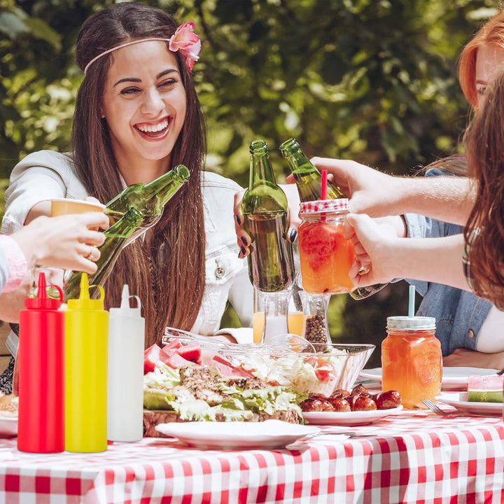 Relaxdays 36 x Squeeze Flasche, für Saucen, zum Quetschen, nachfüllbar, Zuhause & Gastronomie, Dosie