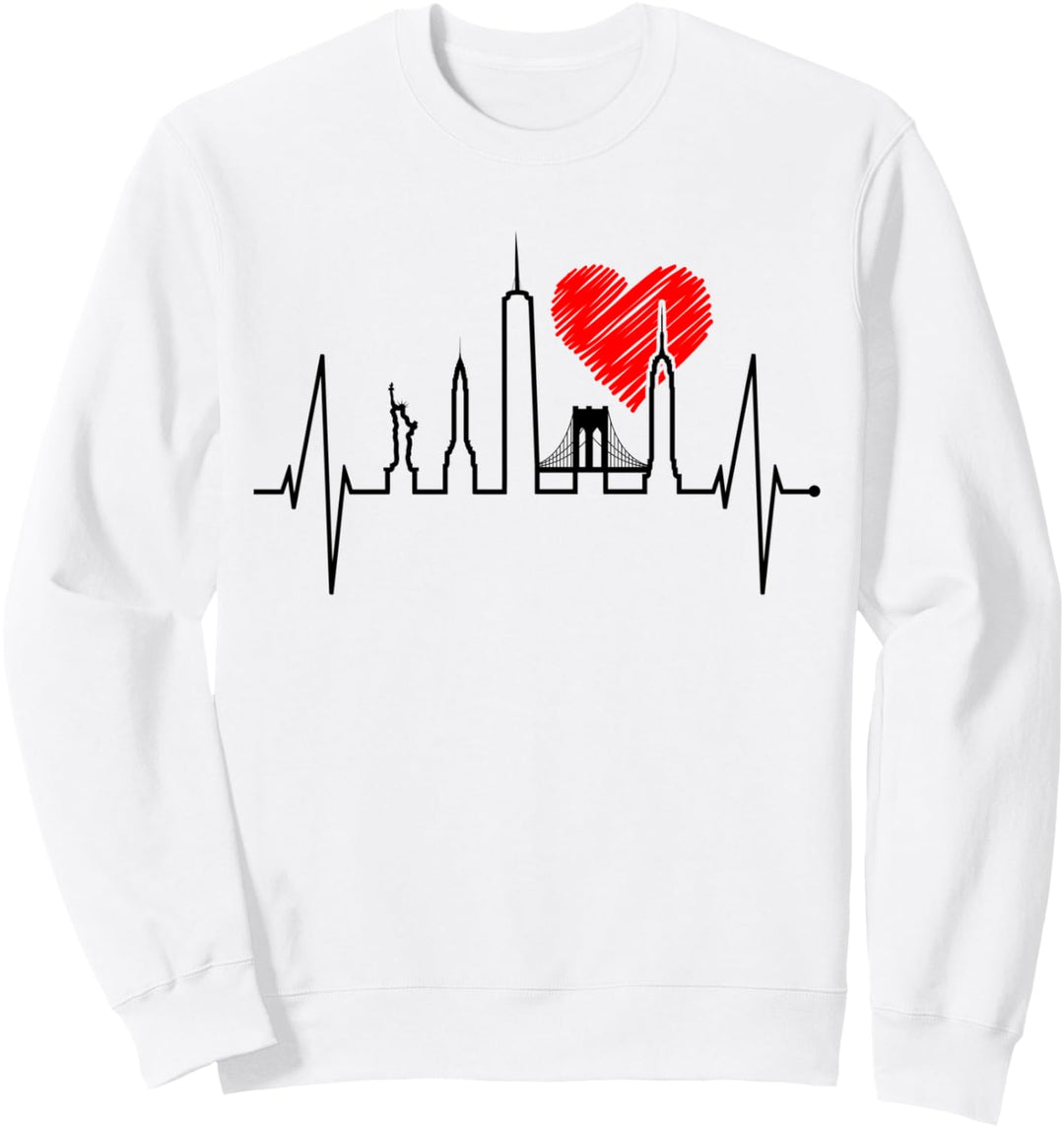 New York Skyline Herzschlag Freiheitsstatue NYC USA New York Sweatshirt