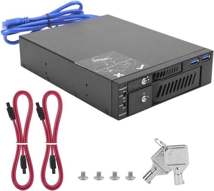 3,5 Zoll Wechselrahmen SATA Mobile Rack, Mobiles Festplatten Rack, Festplattenschutzgehäuse für 2.5/