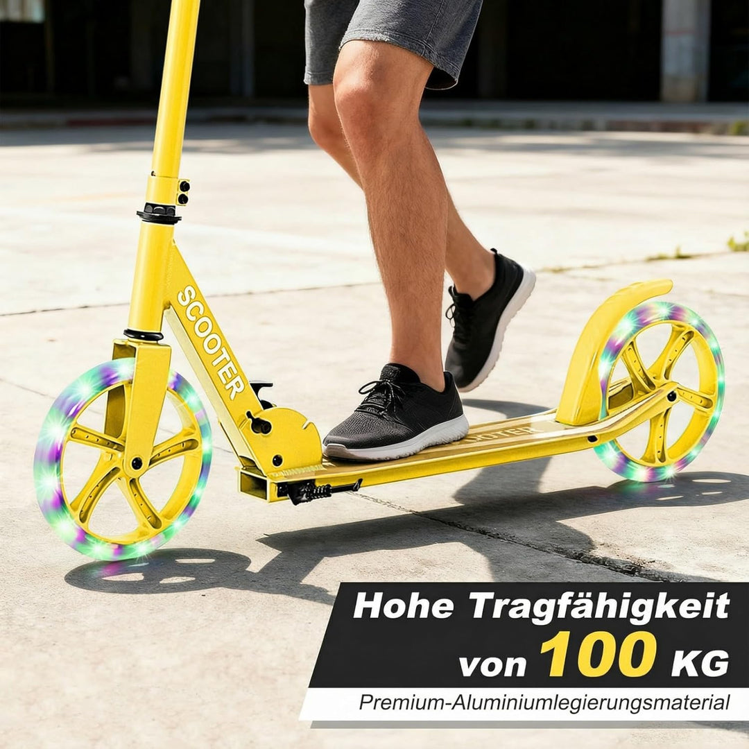 COSTWAY Scooter Roller klappbar, Tretroller höhenverstellbar, Cityroller 100kg Tragkraft, Sport Kick