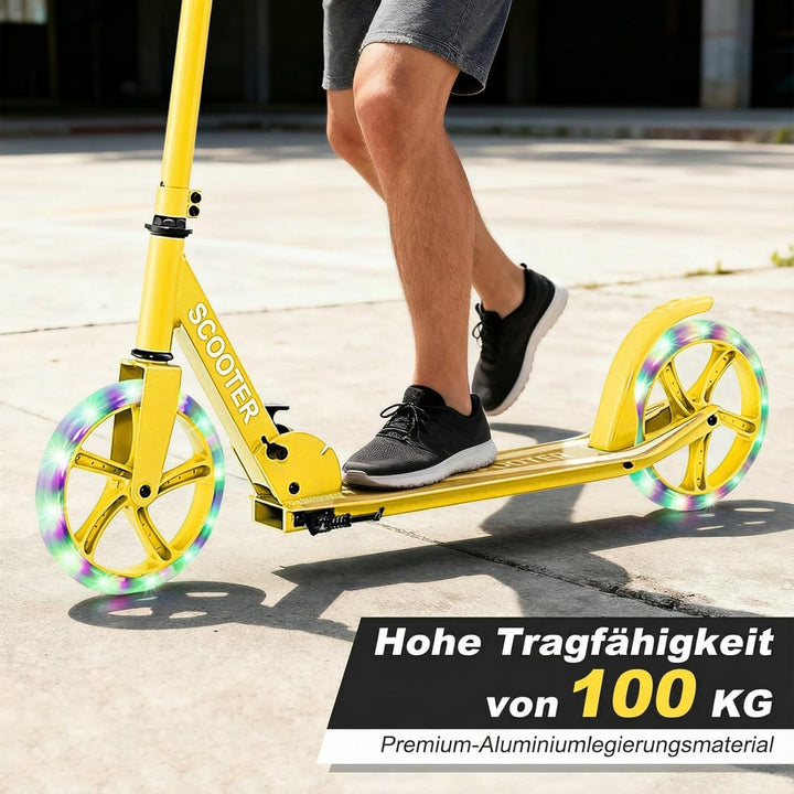 COSTWAY Scooter Roller klappbar, Tretroller höhenverstellbar, Cityroller 100kg Tragkraft, Sport Kick