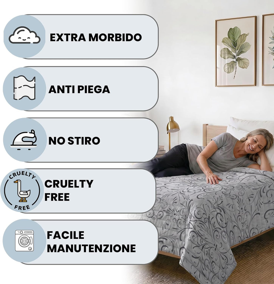 Fantasy Estivo Doubleface Sommersteppdecke, 170x270cm, Ornato, Microfiber, Einzeln Ornato Einzelne,