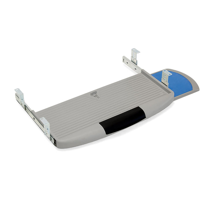 Emuca 4193121 3196621 Ausziehbare Tastaturablage mit zusätzlicher Einlage für die Maus, Grau