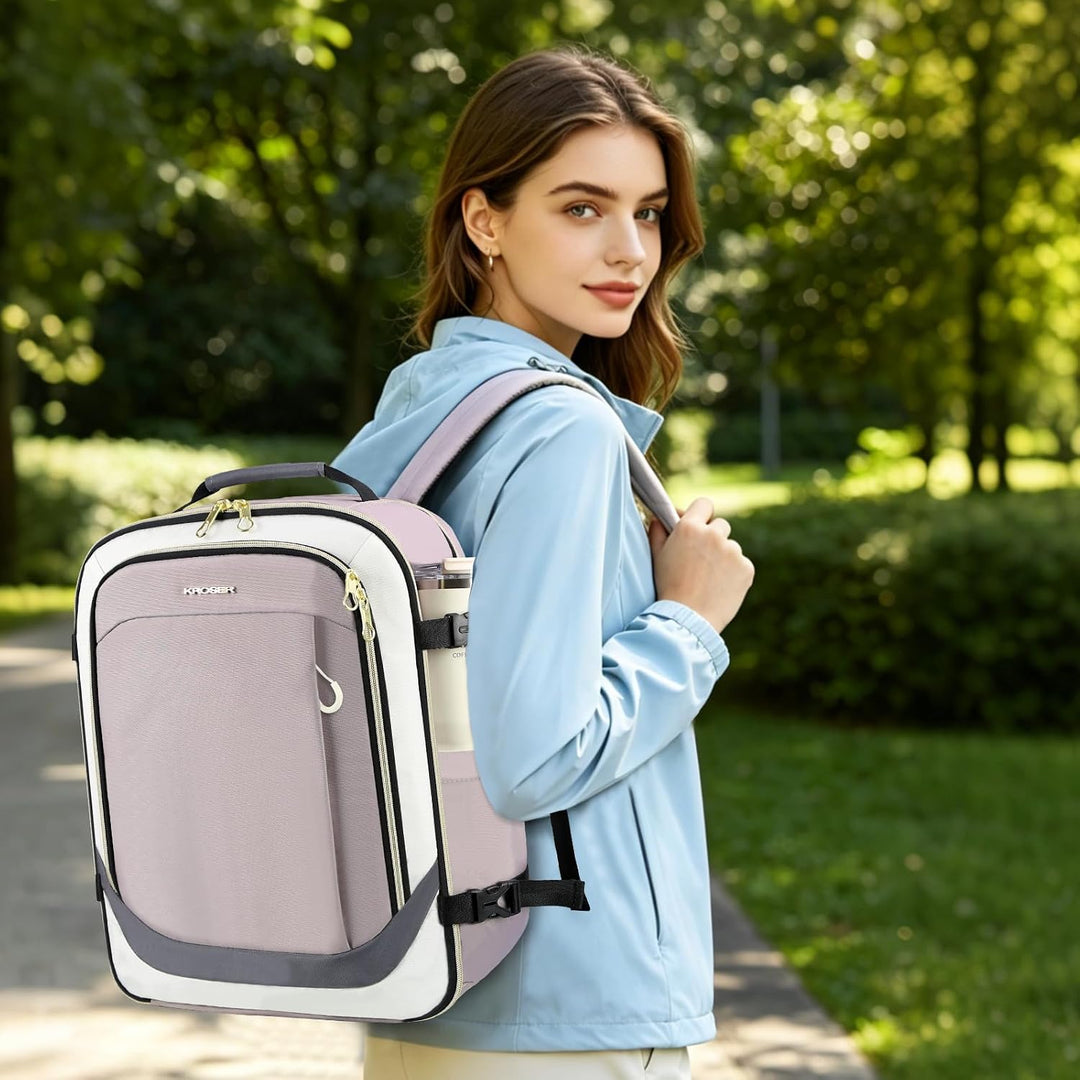 KROSER Laptop Rucksack 17,3 Zoll Handgepäck Daypack wasserabweisende Multifunktions-Laptoptasche für