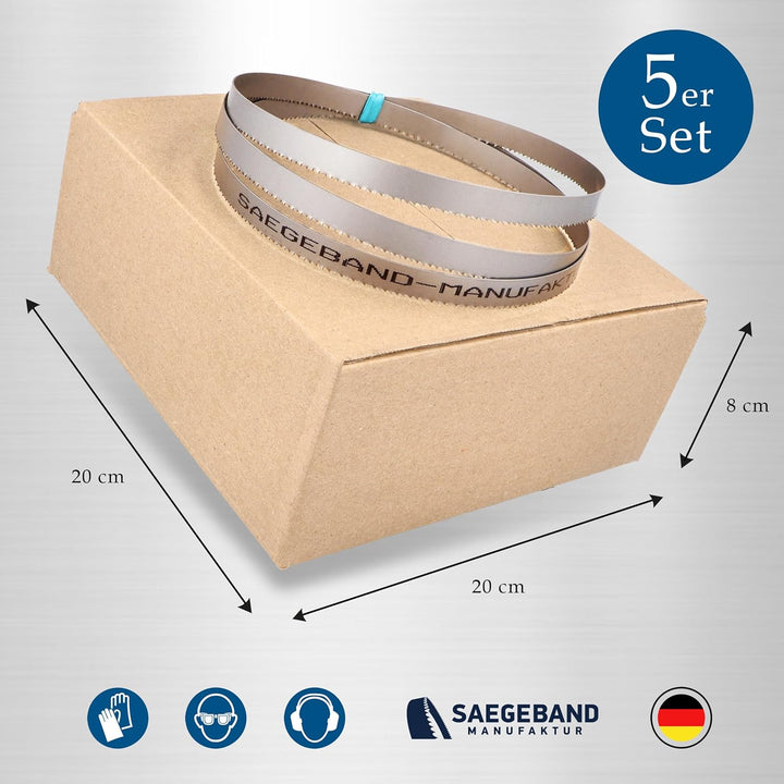 5er Pack M42 HSS Bimetall Sägeband 1435 x 13 x 0,65 mm mit 6/10 ZpZ, Bandsägeblatt, 6/10 ZpZ