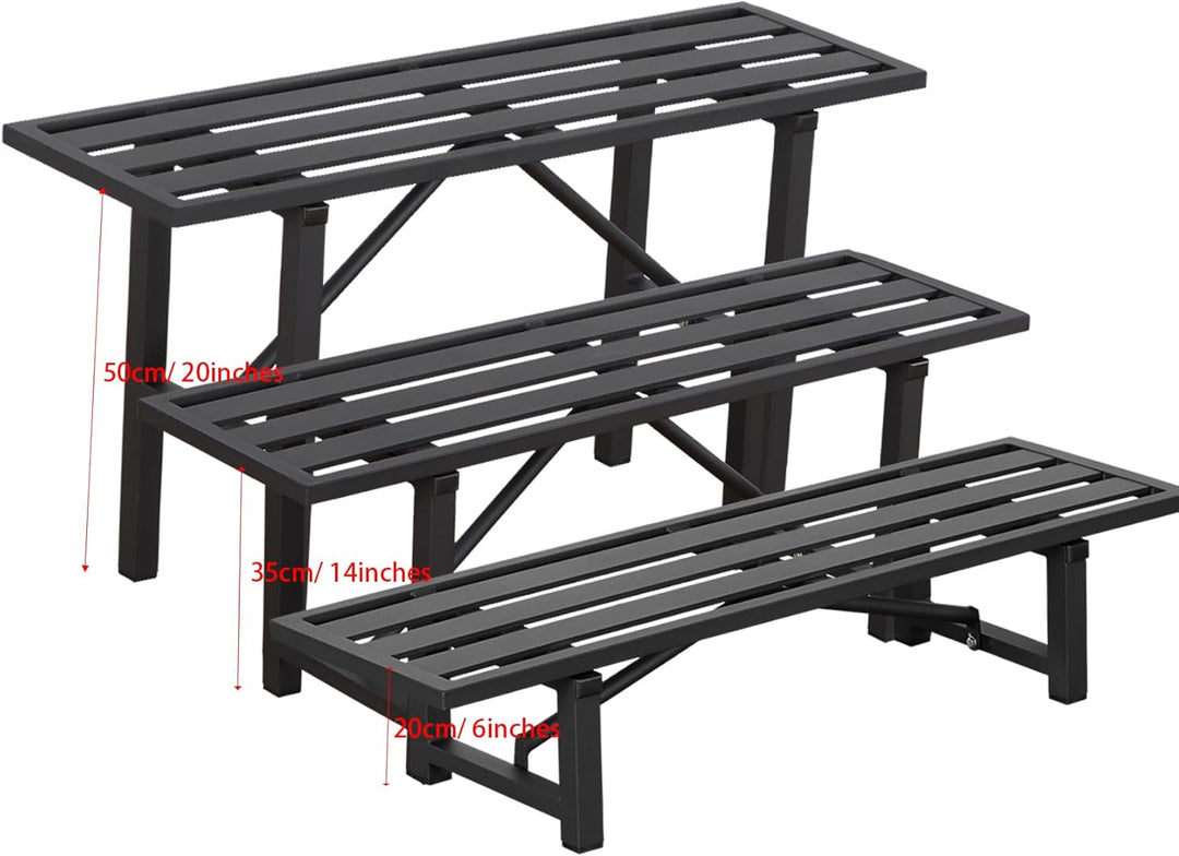 Pflanzenständer Blumenständer Draussen& Innen Aluminium, Blumenbank Pflanzen Blumenregal für Garten,