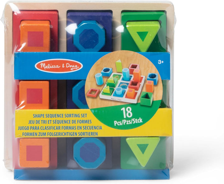 Melissa & Doug 10582 & Doug Sortierset für aufeinanderfolgende Formen (Holzspielzeug) Shape Sequence
