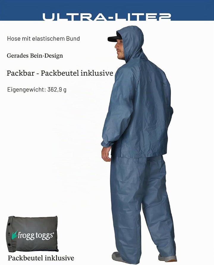 frogg toggs Herren Ultra-lite2 Wasserdichter, Atmungsaktiver Schutz-Regenanzug Regenbekleidung S Bla