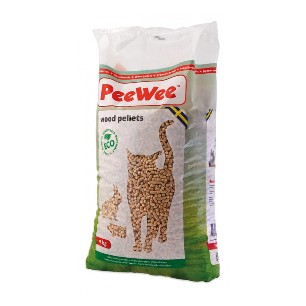 PeeWee 14 L / 9 KG Holzstreu Katzenstreu Einstreu Bio Öko Streu Pellets 14 L (1-Pack), 14 L (1-Pack)