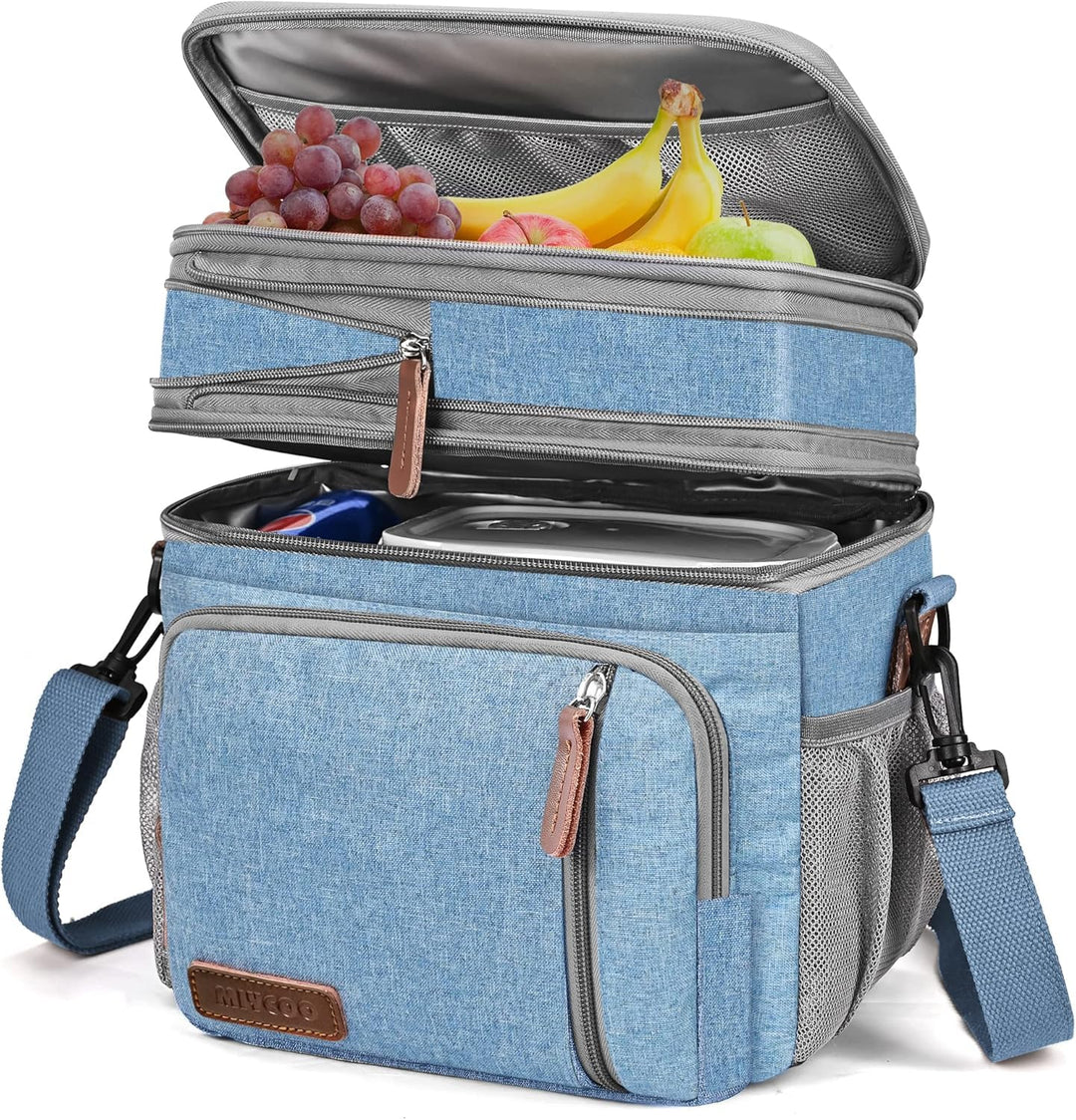 MIYCOO Kühltasche Lunchtasche für Männer und Frauen - Doppeldecker Lunchtasche, Mittagessen Tasche -