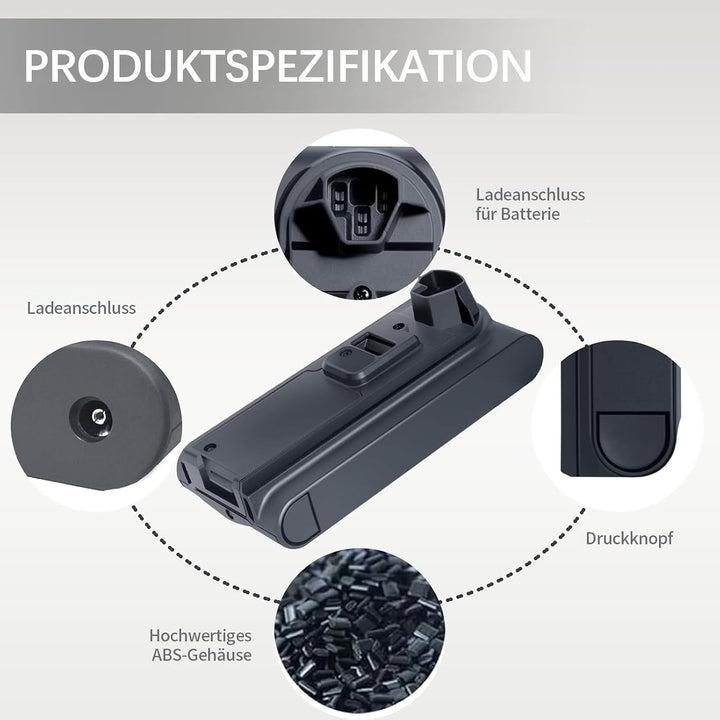 25,2V 3500mAh Ersatzakku für Shark XBATR725SLEU /XBATR725SL – Kompatibel mit IZ400UKT, IZ400EUTBK