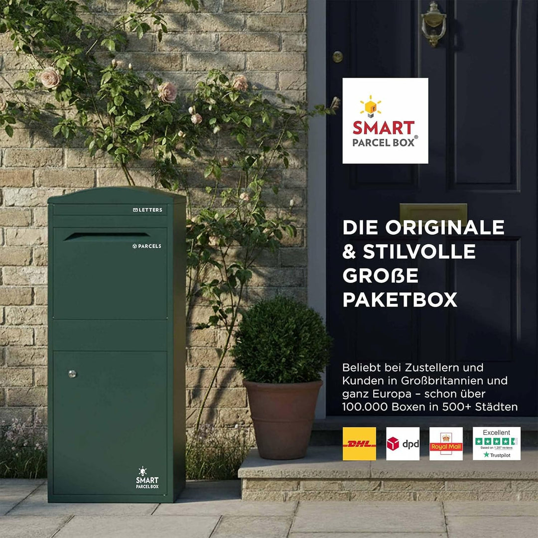 SMART PARCEL BOX Paketbox draussen, Standbriefkasten mit Paketfach, Paketbriefkasten XXL, grosse Pos